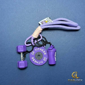 جاسوییچی ورزشی بنفش طرح دمبل شیکر و صفحه وزنه – چارم بگ ورزشی