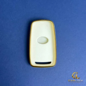 کاور ریموت هایما S7 طرح چرم سفید طلایی نمای پشت