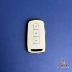 کاور ریموت هایما S7 طرح چرم سفید طلایی نمای جلو