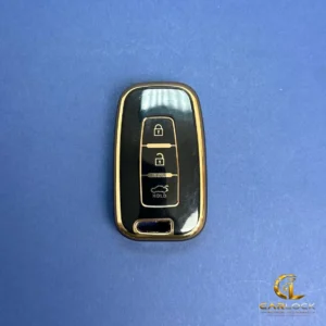 کاور ریموت هیوندای و کیا کیلس ۳ دکمه مشکی طلایی – نمای جلو